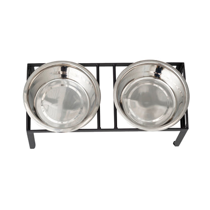 Dog Bowl and Stand – Chariot Double Feeder__Color: Black