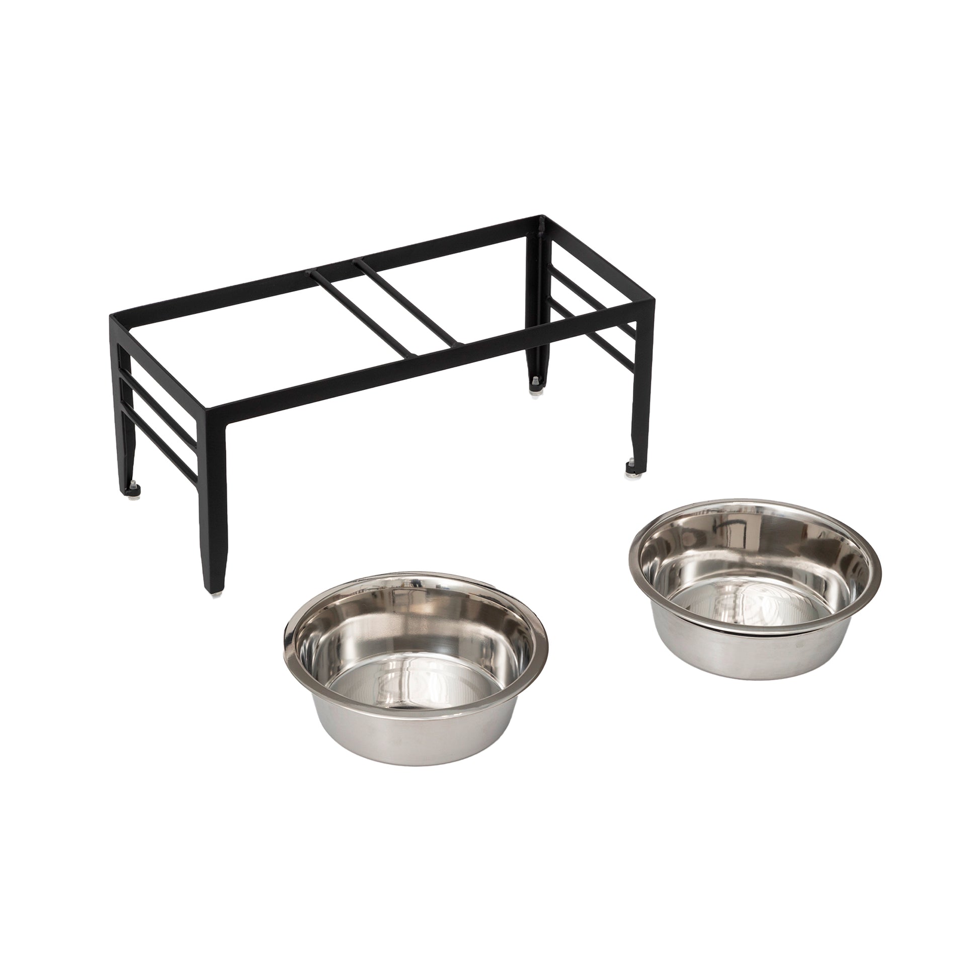 Dog Bowl and Stand – Chariot Double Feeder__Color: Black