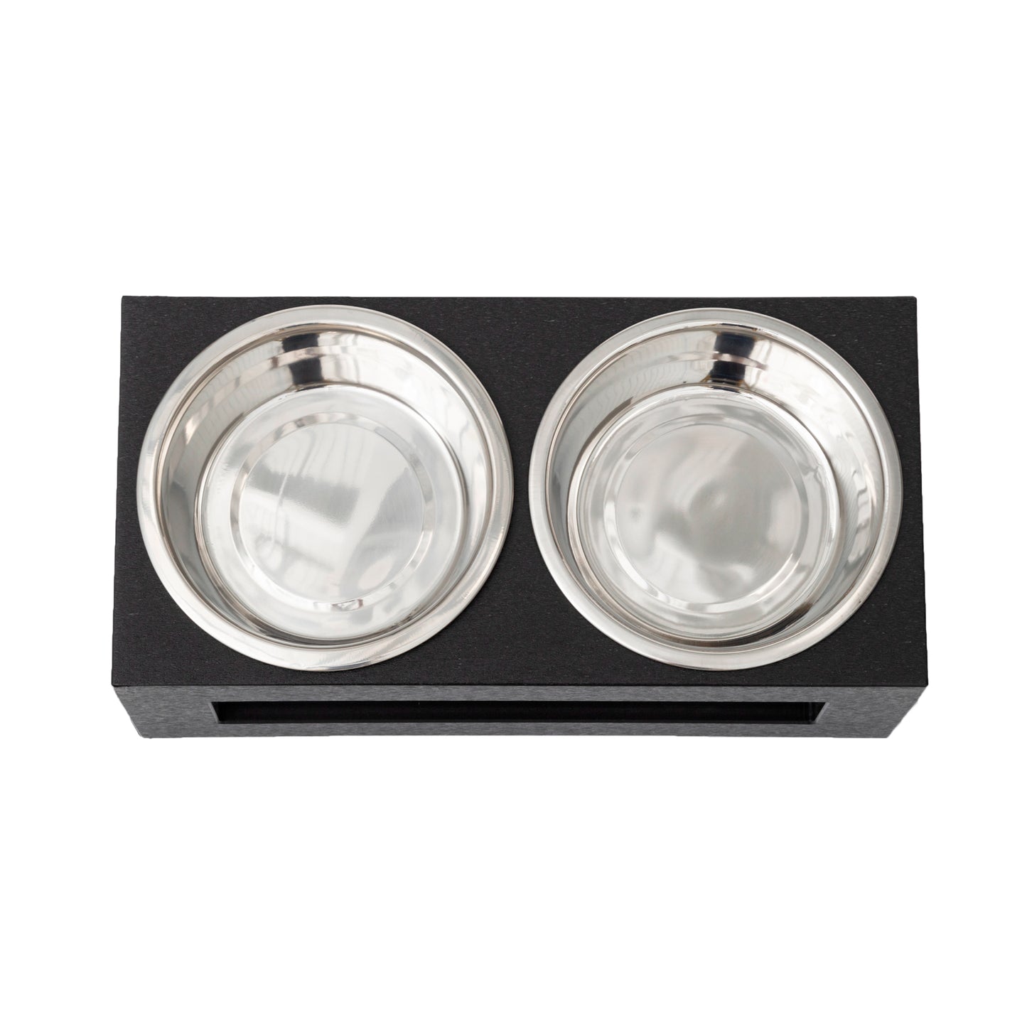 Elevated Dog Bowl Holder - Porchside Double Feeder__Color: Black