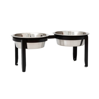 Elevated Dog Food Bowl Stand - Vision Double Feeder__Color: Black