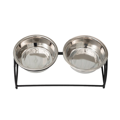 Raised Dog Feeder - Butterfly Double Feeder__Color: Black