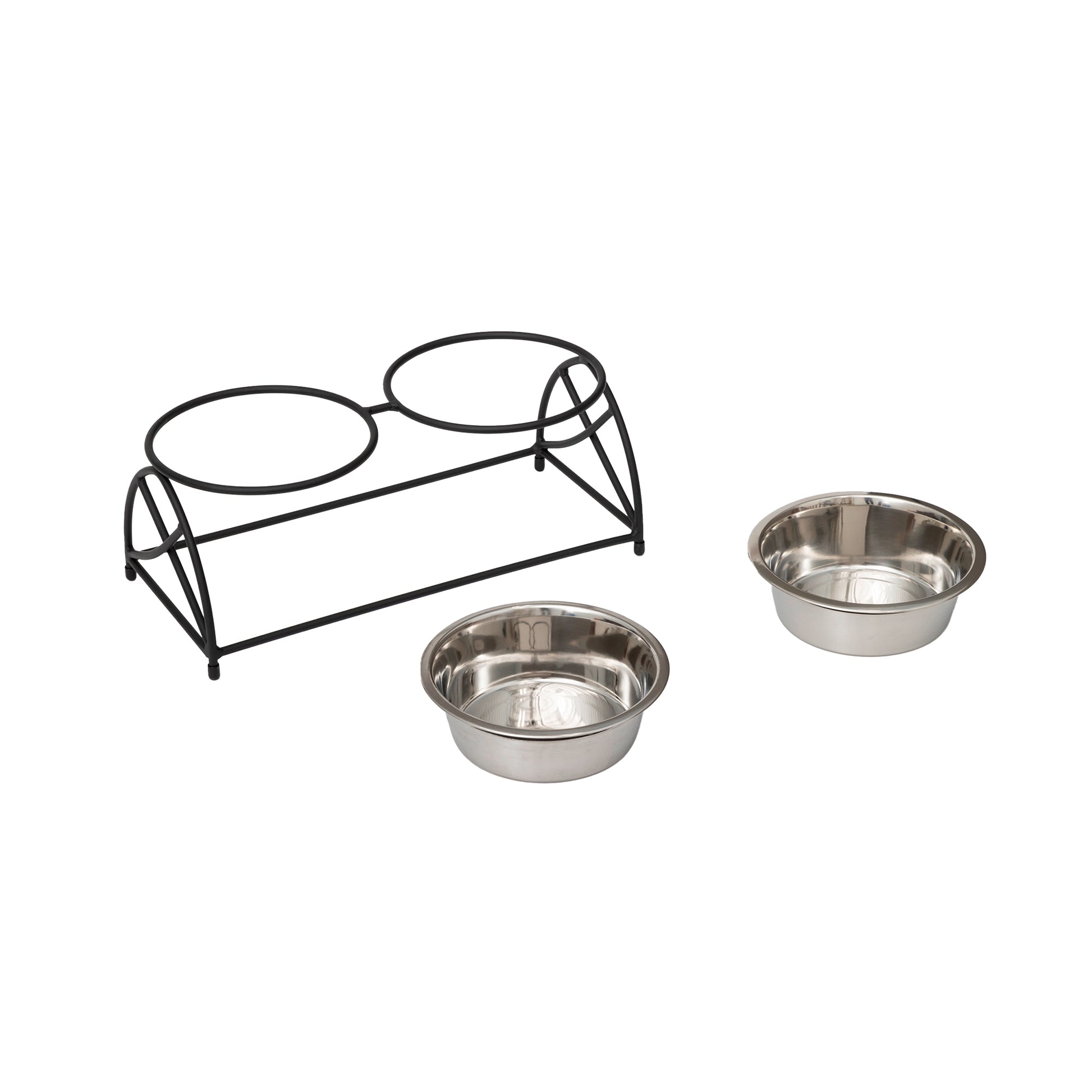 Raised Dog Feeder - Butterfly Double Feeder__Color: Black