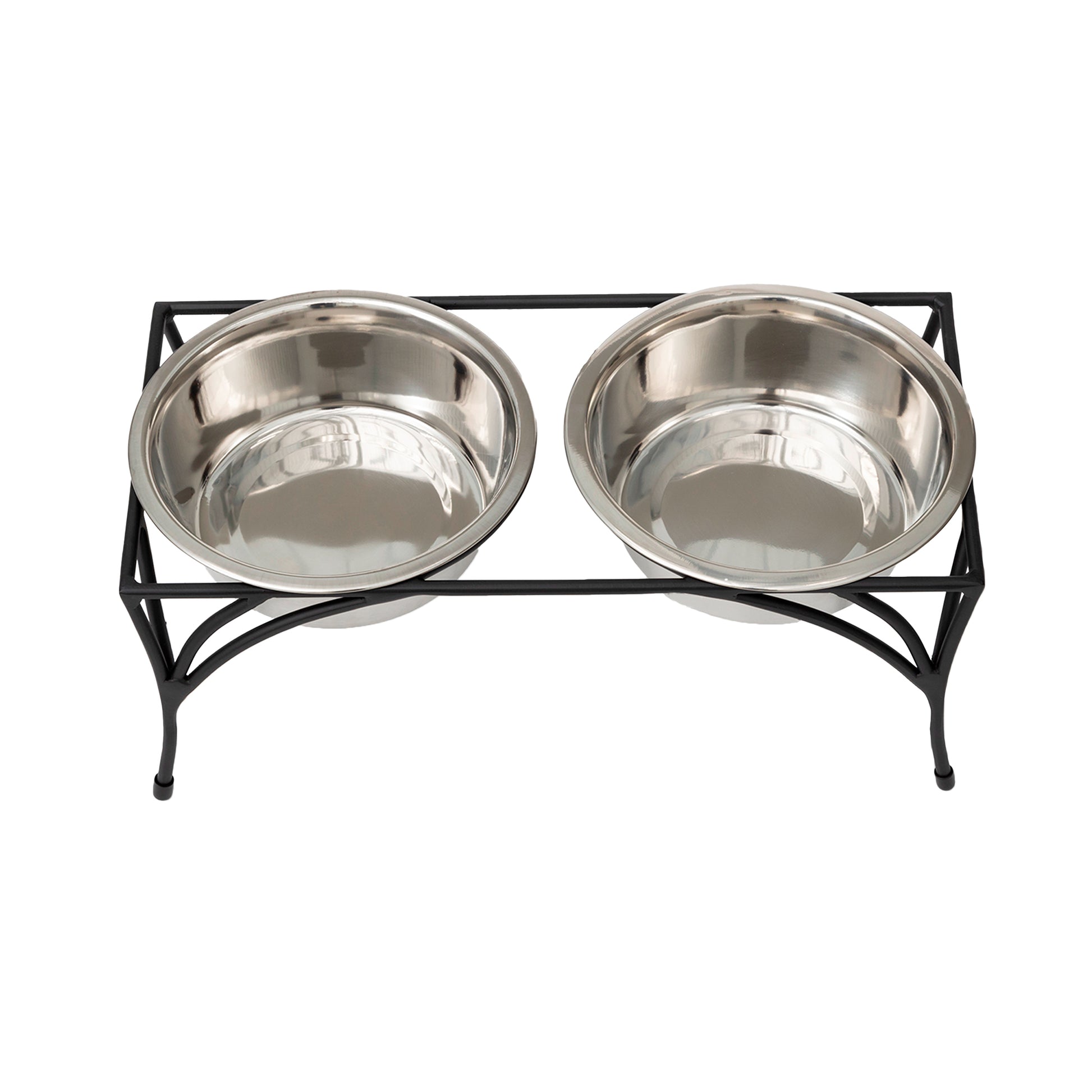 Raised Dog Food Bowl - Arbor Double Feeder__Color: Black