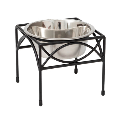 Single Bowl Elevated Dog Feeder - Regal Single Feeder__Color: Black