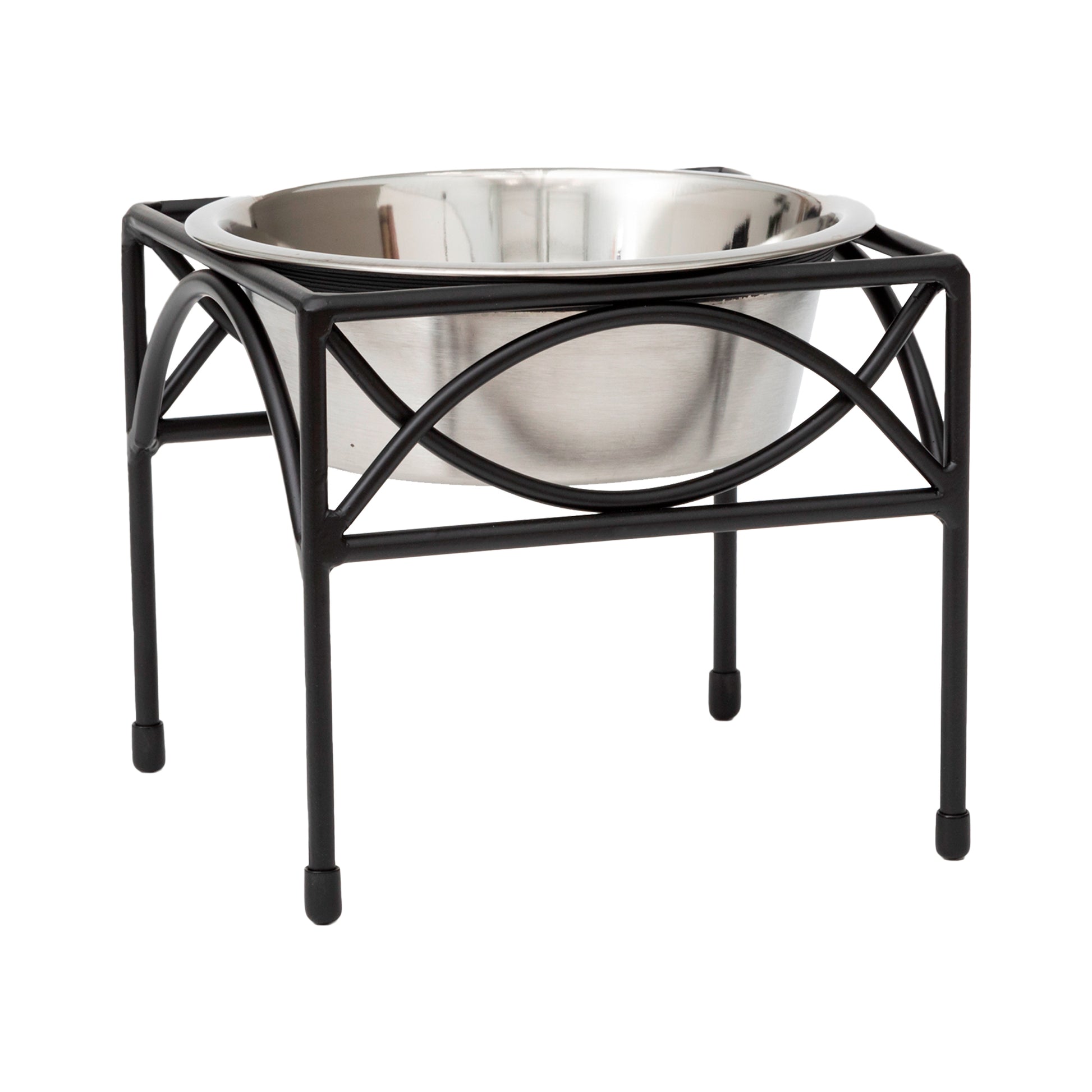 Single Bowl Elevated Dog Feeder - Regal Single Feeder__Color: Black