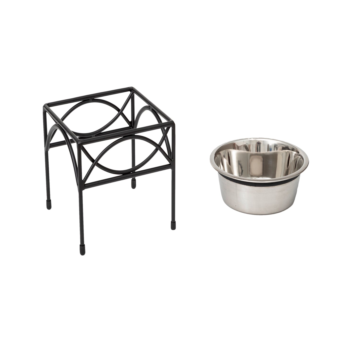 Single Bowl Elevated Dog Feeder - Regal Single Feeder__Color: Black