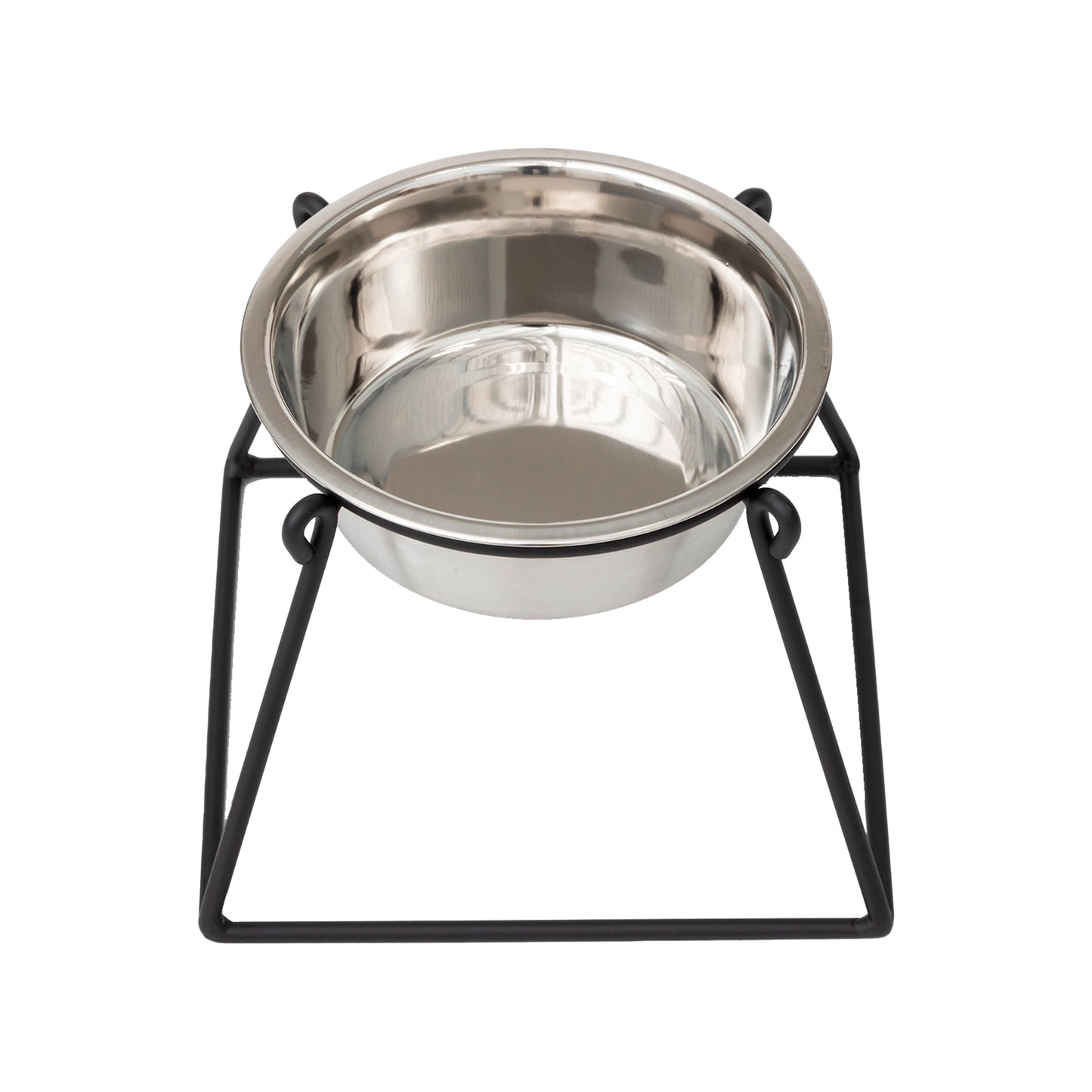 Single Bowl Raised Dog Feeder - Pyramid Single Feeder__Color: Black