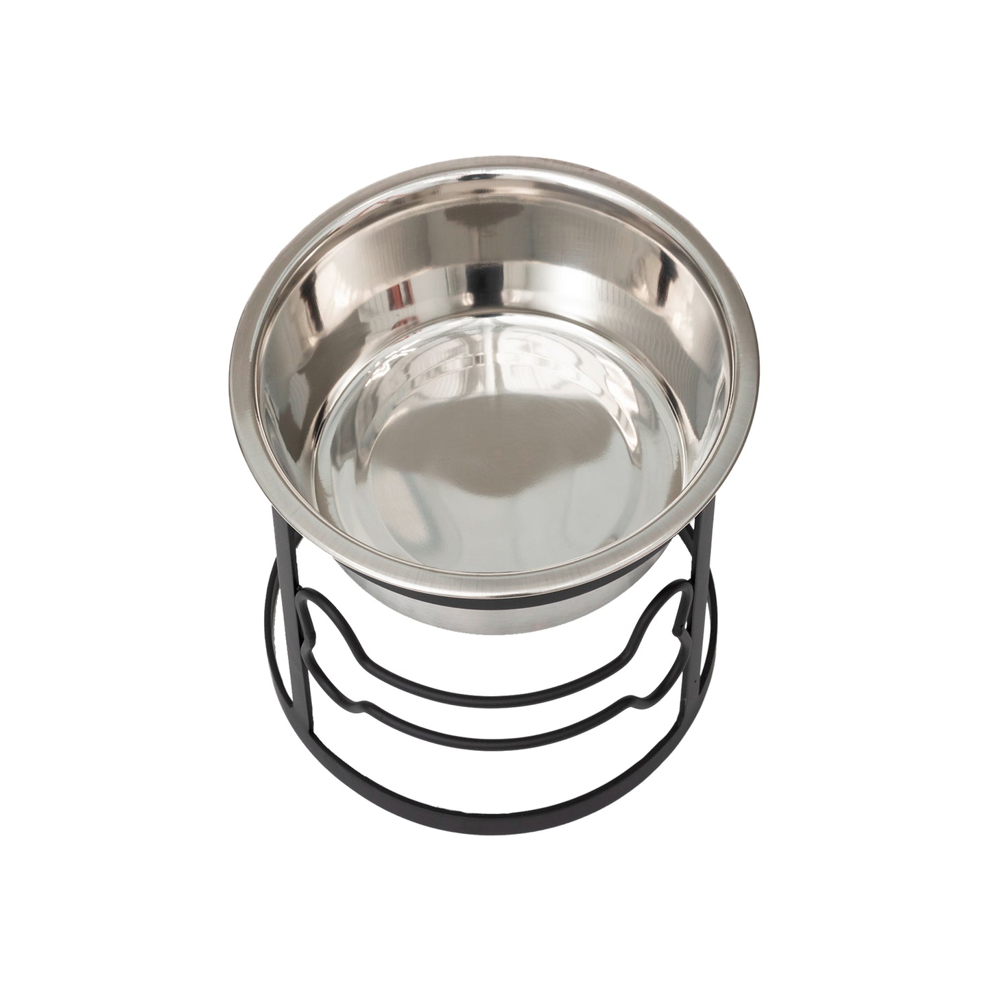 Single Dog Bowl Stand - Bone Single Feeder__Color: Black